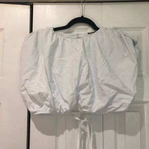 ZARA White Poplin Crop Top